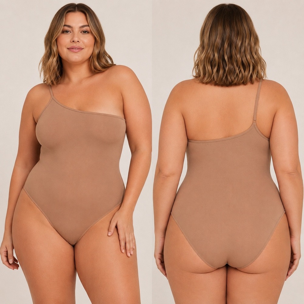 SKIMS Essential One Shoulder Bodysuit Tigers Eye 4X/5X